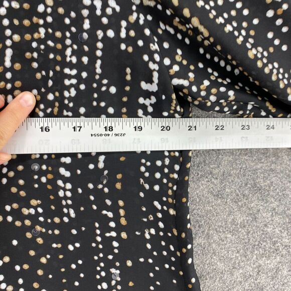 5/$45 Coldwater Creek Blouse Women S Small Black Striped Long Sleeve Round Neck - Picture 7 of 9